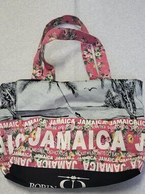 Robin Ruth Jamaica Fabric Floral Beige Tote Bag Shoulder